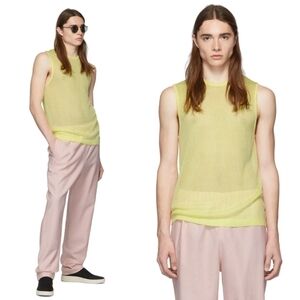 New Tibi SSENSE Men's Exclusive Citron Crispy Viscose Mesh Tank Top NWT Small